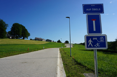 Foto Baustellen Born Straße mit Schild
